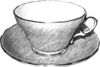 Teacup Black And White Image